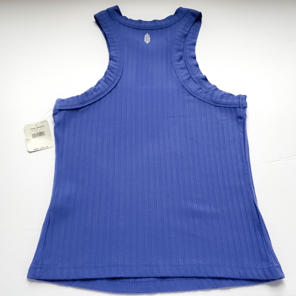 NEW Free People Movement Blissed Out Ribbed Tank Size XS African Violet Blue - Picture 6 of 12